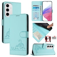 Funda Tipo Cartera Foxdock Para Samsung Galaxy S24 Fe Con Soporte, Ranuras, Rfid, Diseño De Gato