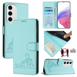 Funda Tipo Cartera Foxdock Para Samsung Galaxy S24 Fe Con Soporte, Ranuras, Rfid, Diseño De Gato