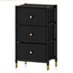 thumbnail image 1 of Velador Cajonera 3 Cajones Carry All® Moderno Negro Marco Metal Eco Cuero, 1 of 5