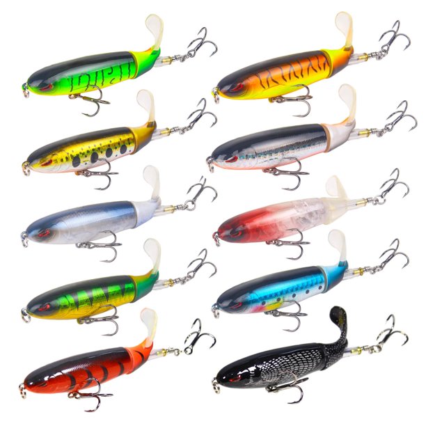 Juego de señuelos de pesca RTGSE Whopper, 10 unidades, para lubina, agua salada y agua dulce