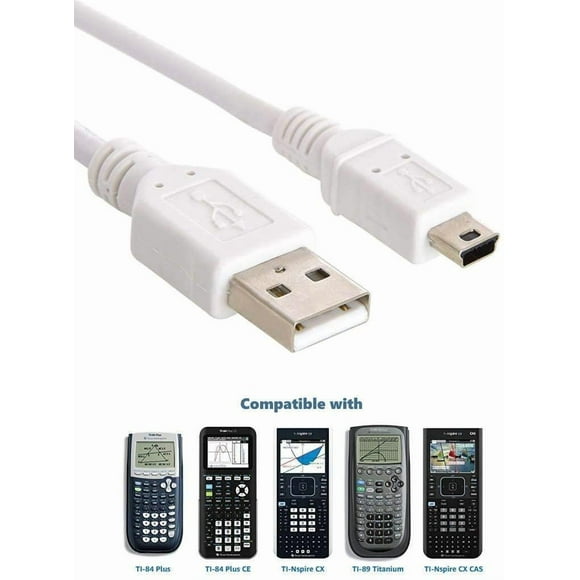 Cable Carga USB Ienza TI-84 Plus Blanco