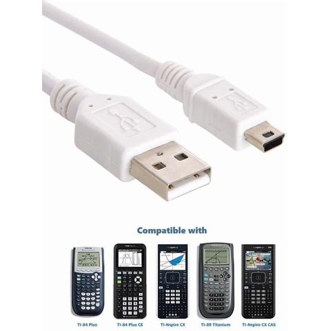 Cable Carga Usb Ienza Ti-84 Plus Blanco