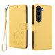 thumbnail image 1 of Funda Volteable con Diseño de Gato para Samsung Galaxy S23 FE, Amarillo, 1 of 6