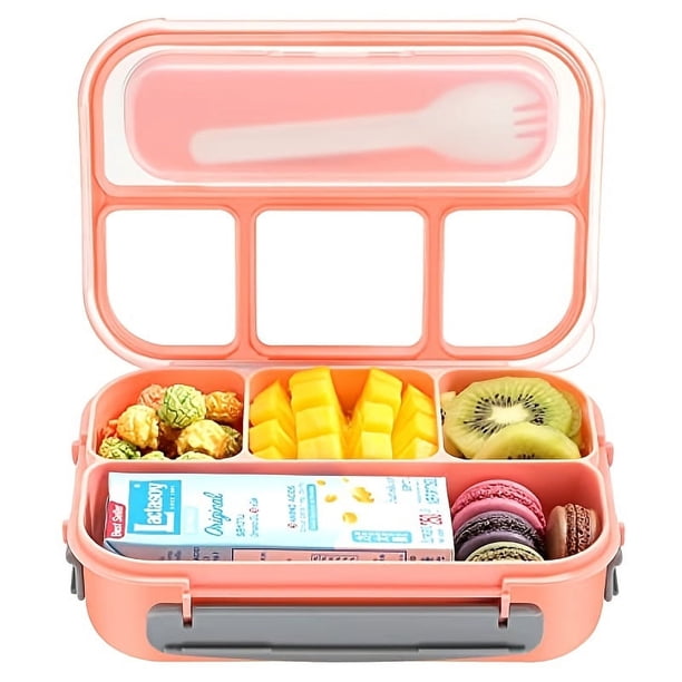1pc 4-Compartment Bento Lunch Box - Microwave, Dishwasher, and Freezer Safe - Perfect for Back to School and On-the-Go Meals