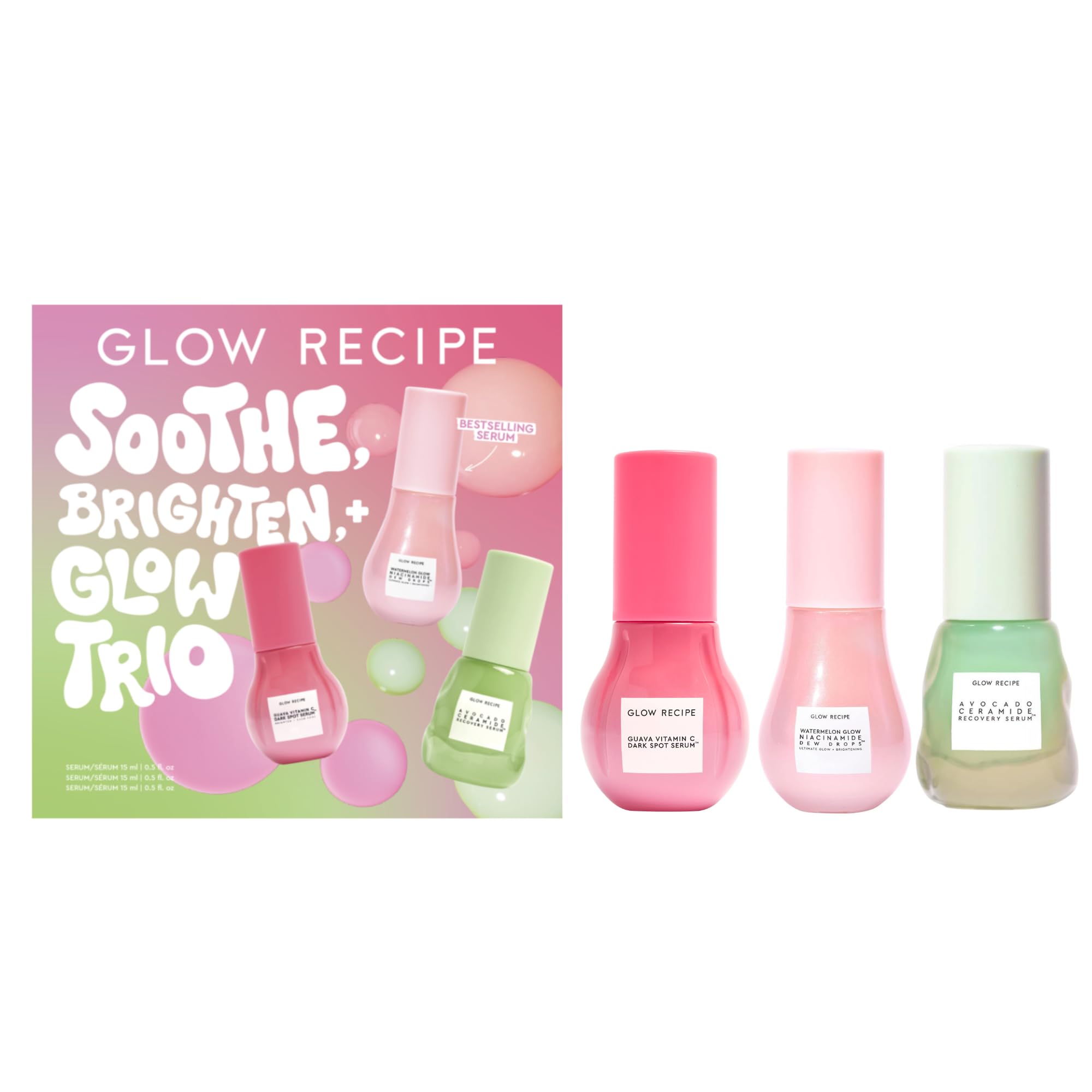 Set De Cuidado De La Piel Navideño Glow Recipe Que Calma, Resplandece Y Brilla