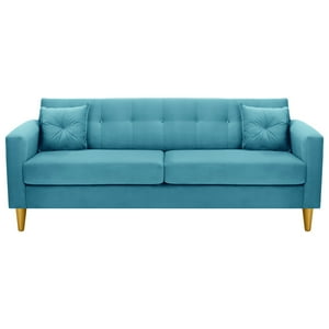 Bodevir - Sofa New Retro 3Cg Felpa 01 Turquesa
