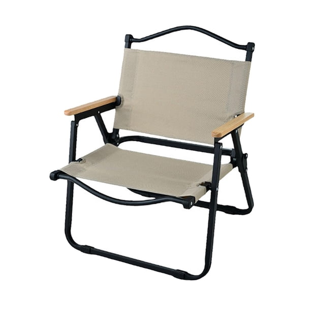 Silla plegable para acampar con respaldo alto, sillón resistente, ligero, portátil, con capacidad para 500 para pesca, mochilero, senderismo, , negro s Caqui Negro S