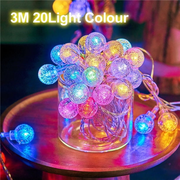 Christmas Lights 118.11inch Crystal Balls LED Fairy String Lights Christmas Decoration Garland Festoon Led Light Room Decor Navidad Noel 2022 New Year USB/Battery Power LED Ball Garland Lights Waterpr