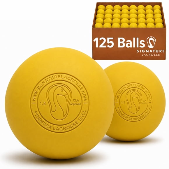 Pack de 125 bolas de lacrosse amarillas Signature
