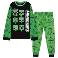Conjunto De Pijama Para Niños Minecraft 2 Piezas De Algodón Con Manga Larga