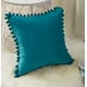 thumbnail image 2 of Pack de 2 Fundas de Cojines Terciopelo con Pompones 45x45 cm Azul Marino, 2 of 2