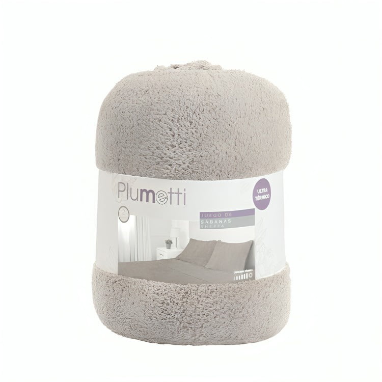 Sábanas Sherpa Lisa 2 Plazas / Gris – Plumetti