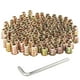 thumbnail image 1 of Tuerca roscada de acero al carbono galvanizado, tuercas hexagonales para muebles, tuercas con brida, insertos de madera, fijación roscada (M6 x 10 mm y M6 x 15 mm, 100 unidades), 1 of 5