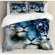 thumbnail image 2 of Tiger Bedding Set King Size,King of Sundarbans In A Dark Environment Mild Mannered Majestic Animal Black Polyester Duvet Cover, 2 of 5