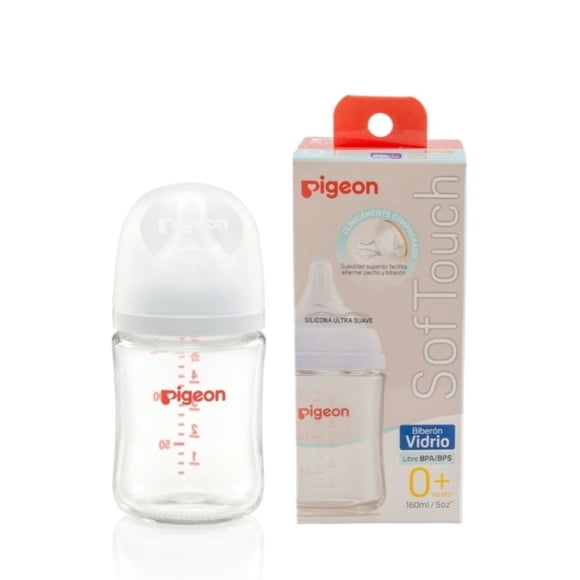 Mamadera Boca Ancha Vidrio 160 ml Transparente, 1 Un