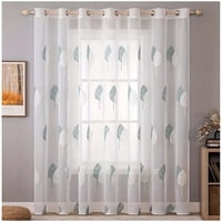 Wyj Hogar - Set De 02 Visillos Bordados Con Argollas 140X230 Cm Mod11