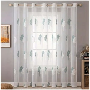 Wyj Hogar - Set De 02 Visillos Bordados Con Argollas 140X230 Cm Mod11