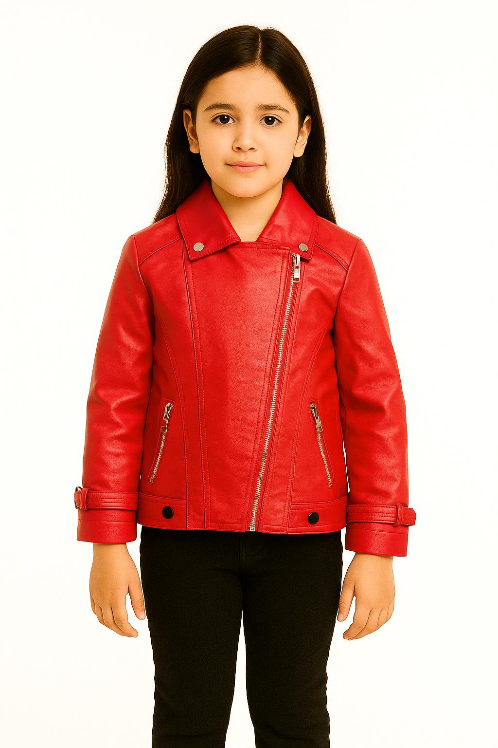 Kibou - Chaquetas Ecocuero Niña Estilo Motociclista