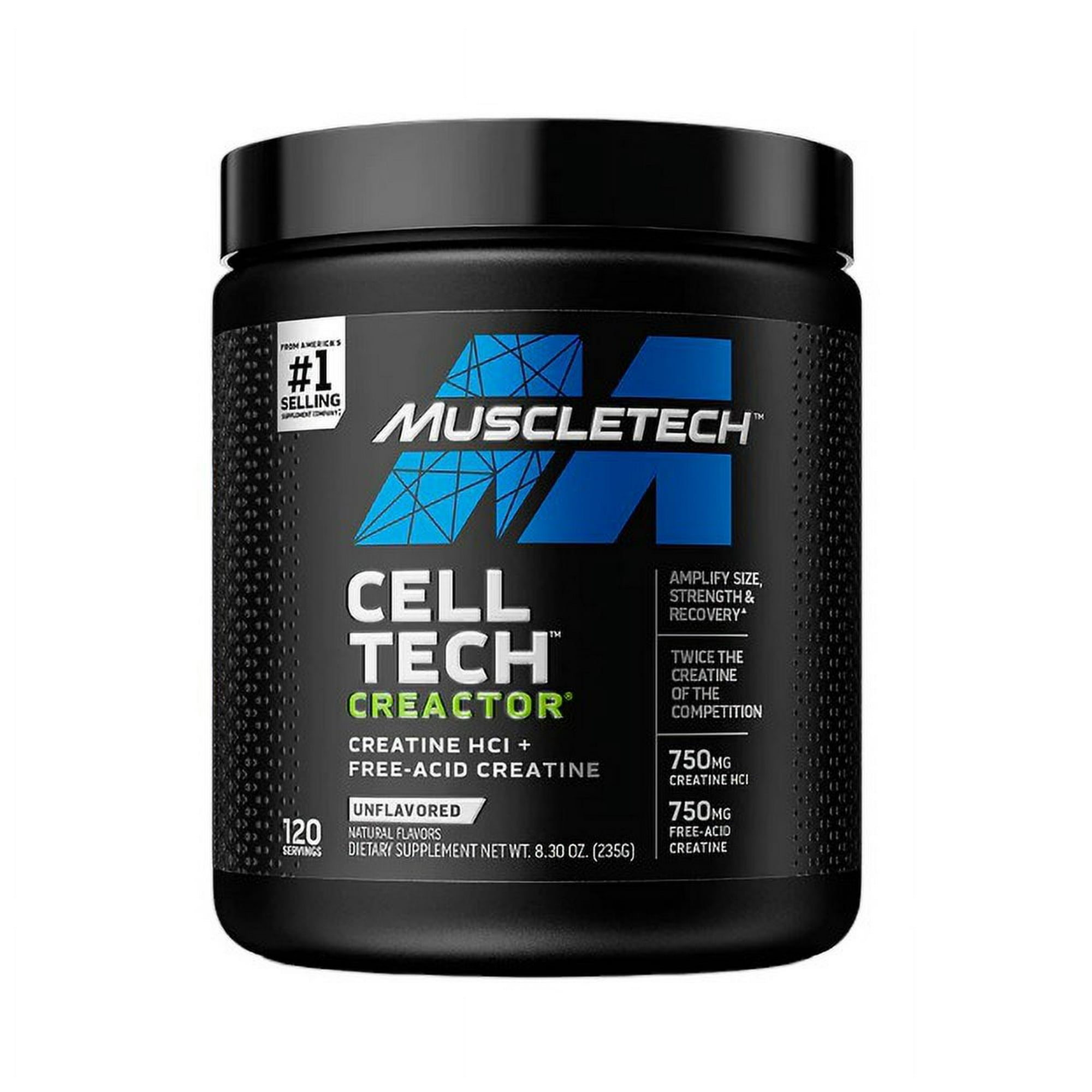 Muscletech - Creatina Creactor - Hcl - 120 Servicios - Sin Sabor