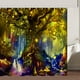 thumbnail image 4 of 1/3pcs Cozy and Durable Magic Tree Shower Curtain Set with 12 Hooks, Non-Slip Bathroom Rug, and Toilet Lid Cover Pad - Perfect for Bathroom Decor, 4 of 4