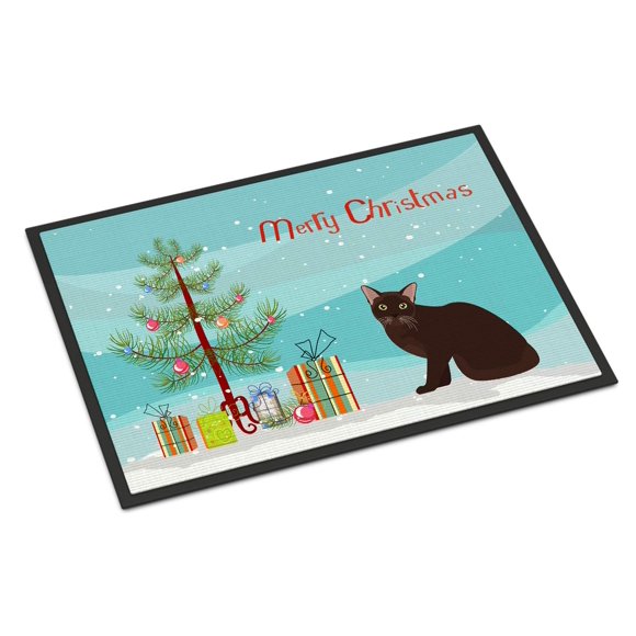 Felpudo Caroline's Treasures Gato Birmano 46 × 69 cm – Navidad