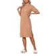 thumbnail image 2 of INSPIRE CHIC Camisón Midi de Manga Corta para Mujer con Abertura Lateral Casual Vestido de Descanso Tipo Camiseta M Café, 2 of 6