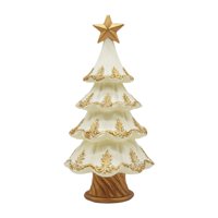 Magideal - Árbol Decorativo Figuras De Navidad Decoración De Mesa Escultura Creativa En Resina Con Detalles Coleccionables Adecuado Para Fiestas Navideñas Hogar Blanco