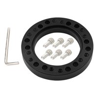 Magideal - Almohadilla Espaciadora Del Adaptador Del Cubo Del Volante Del Coche De Aleación De Aluminio, Con 6 Tornillos Accesorios Universales De Dirección Piez Negro