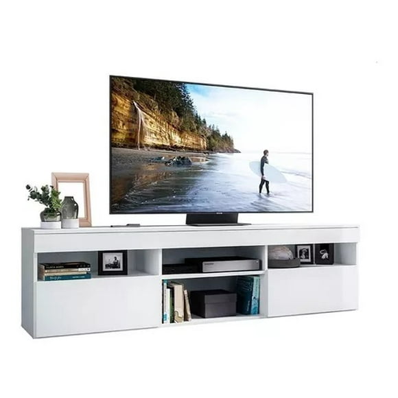 Rack de TV hasta 60" Blanco 2 puertas - Estilo paris Contemporáneo Be Design(175x48x35 cm)