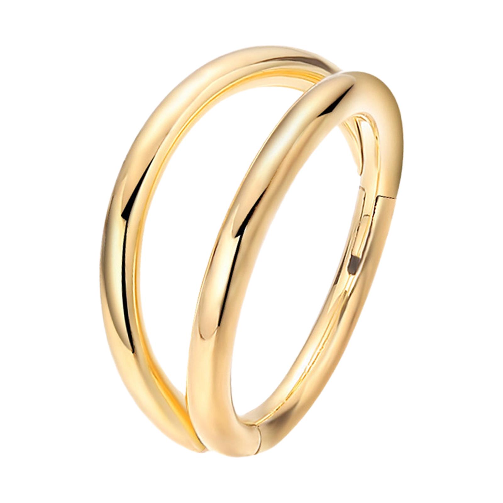 Ioensy - Anillo Para La Nariz Aro No Perforado Anillos Para El Tabique Para Festivales Aniversario Cumpleaños 0,12 Cm X 0,8 Cm Oro