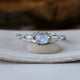 thumbnail image 2 of Gorgeous Sterling Silver Rainbow Moonstone Thumb Ring - Perfect for Women's Minimalist Style!, 2 of 4
