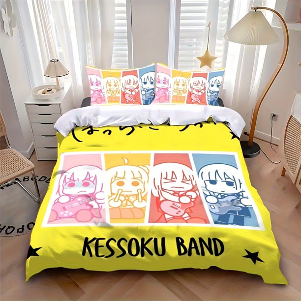 Hot Cute Anime Band B-BOCCHI THE R-ROCKS Printed Pattern Suitable Suitable for Home Bedrooms Guest Rooms