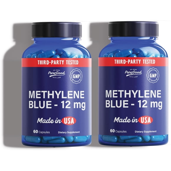 Cápsulas de azul de metileno PureGood 12 mg, 60 cápsulas, paquete de 2