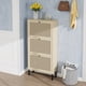 thumbnail image 2 of Rattan 3 Door Shoe Rack, Freestanding Modern Shoe Storage Cabinet, for Entryway, 2 of 3