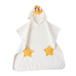 Bothyi - Albornoz Con Capucha Bebé Envoltura De Bebé Para Baño Piscina Playa Ducha Elegante Blanco Talla L