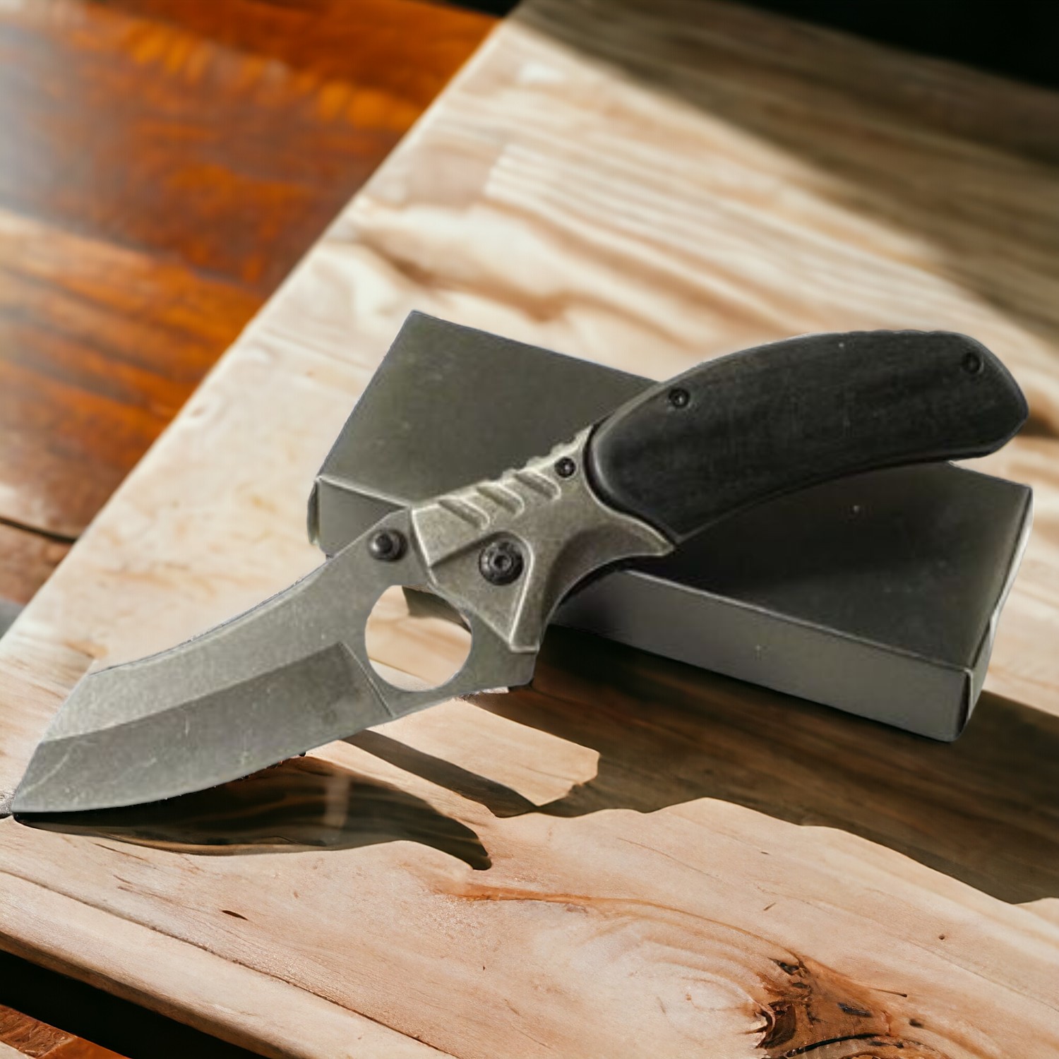 Invencible.Cl - Grey Ash Navaja Asistida Con Grip Al76 Navaja Corta Pluma Cuchillo Cortapluma