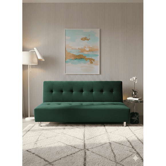 Sofa Cama New Verde Felpa
