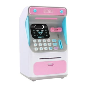 Genérico - Atm Electrónico Alcancía 4 Dígitos Contraseña Moneda Efectivo Banco Máquina Juguete Rosa