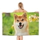 thumbnail image 1 of Shiba Inu Toalla de playa de secado rápido con diseño temático, regalo para mujeres y niñas, ideal para cumpleaños, fans, amantes de la música, uso en la playa o al aire libre, 78 × 160 cm, 1 of 6