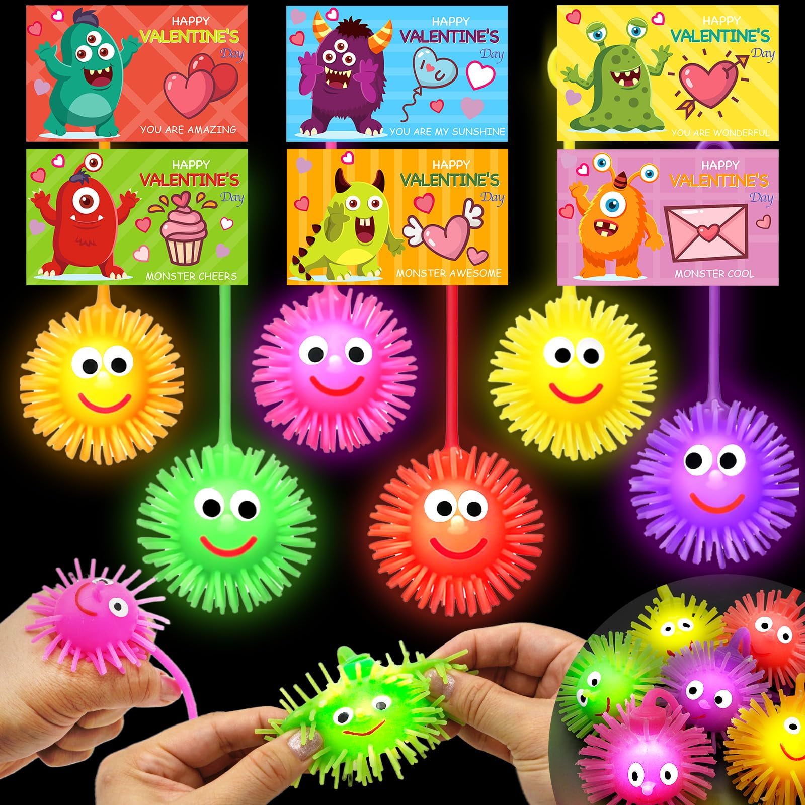 Bolas Acolchadas Led Ziczli Para Regalos De San Valentín Para Niños X24