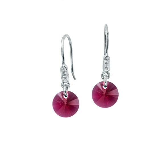 Aros Punto de Luz Plata Italiana 925 y Cristal Genuino Scarleth