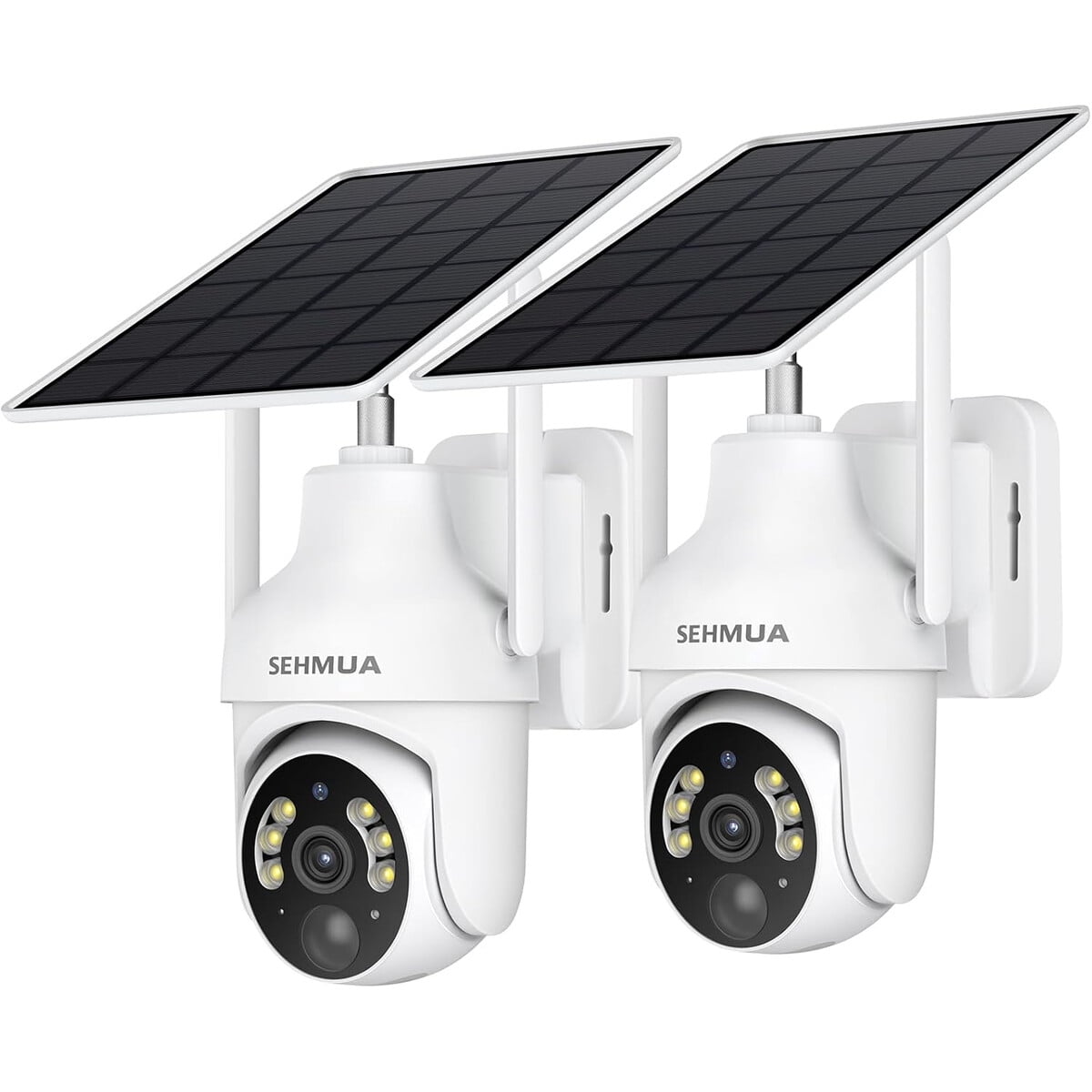 Cámara Seguridad Sehmua 2k Solar 2 Pack 360° Wifi Exterior