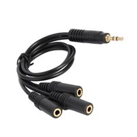 Magideal - Distribuidor De Audio Extensor De Auriculares 3 5 Mm A 3 3 5 Mm Resistente Pvc Negro Accesorios Profesionales Divisor De Auriculares