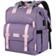 thumbnail image 1 of Mochila para portátil FALANKO para mujer de 17 pulgadas con puerto USB, color morado, 1 of 6