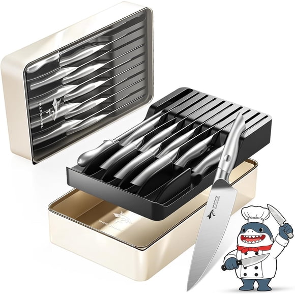 MAD SHARK Set de 11 cuchillos de cocina con bloque organizador