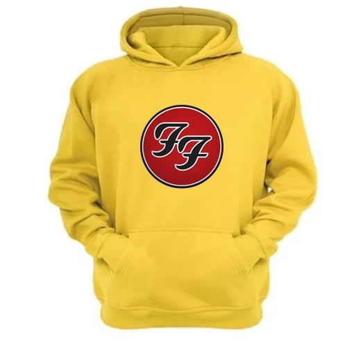 Polerón Canguro Foo Fighters Amarillo Talla M Unisex