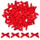 thumbnail image 1 of Mini lazo de cinta rojo, 100 unidades para decorar el árbol de Navidad, envolver regalos, manualidades, tarjetas de regalo de cumpleaños, artículos para fiestas, adornos para el cabello de niñas., 1 of 7