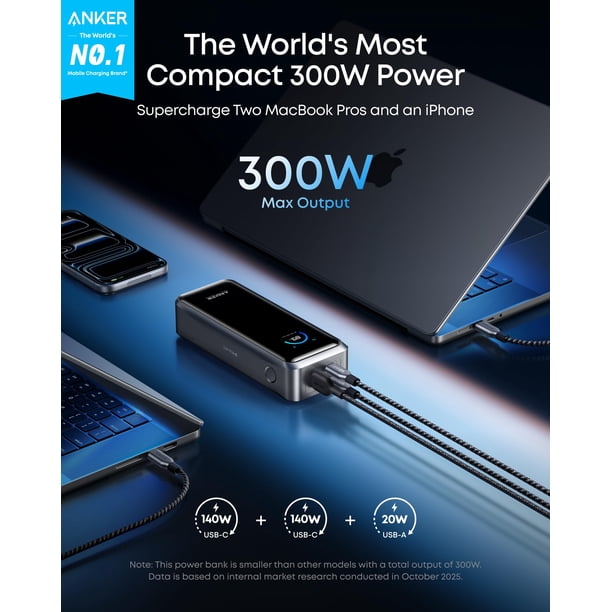 Power Bank Prime 26250mah 300w 3 Puertos Control Por App | Lider