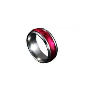 Impormapu - Anillo Titanio Rojo Anillos Juveniles Acero Quirurgico Acero Inoxidable Hombre Dama Chile