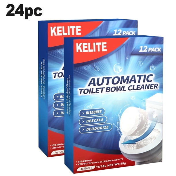 12/24pcs Toilet Bowl Cleaner Tablets, Automatic Toilet Bowl Cleaners With Bleach, Durable Toilet Tank Cleaners With Sustained-Release Technology,Toilet Deodorization And Descaling Tablets, , Household
